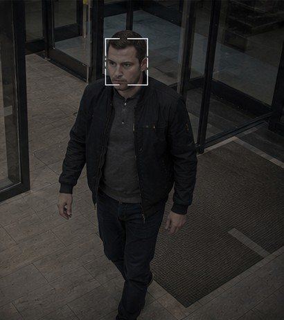 AI face recognition — watchlist matching at a facility entrance