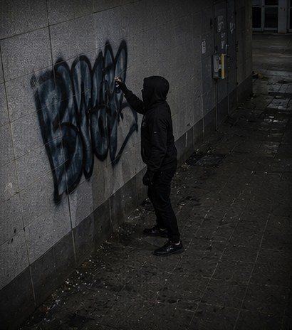 AI vandalism detection — property damage flagged on camera